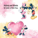 Mickey and Minnie in Love Clipart Romantic Disney Couple PNG for Valentine’s Day (Digital Download) - Image 3