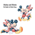 Mickey and Minnie Love Clipart Watercolor PNG Bundle (Digital Download) - Image 2