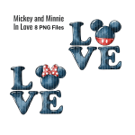 Mickey and Minnie Love Clipart Watercolor PNG Bundle (Digital Download) - Image 4