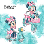 Minnie Mouse Watercolor Clipart Bundle Disney Turquoise Hoodie PNG (Digital Download) - Image 3