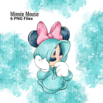 Minnie Mouse Watercolor Clipart Bundle Disney Turquoise Hoodie PNG (Digital Download) - Image 4