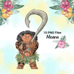 Moana Disney Clipart Bundle Cute Watercolor Tropical PNG (Digital Download) - Image 3
