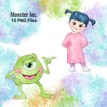 Monster Inc. Clipart Bundle Watercolor Pixar Monsters (Digital Download) - Image 2