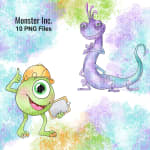 Monster Inc. Clipart Bundle Watercolor Pixar Monsters (Digital Download) - Image 4