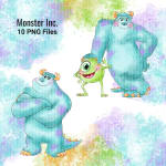 Monster Inc. Clipart Bundle Watercolor Pixar Monsters (Digital Download) - Image 5