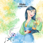 Mulan Warrior Princess Clipart Bundle Watercolor Disney PNG (Digital Download) - Image 2