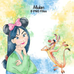 Mulan Warrior Princess Clipart Bundle Watercolor Disney PNG (Digital Download) - Image 3