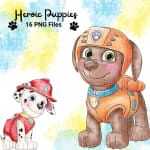 Paw Patrol Puppies Watercolor Clipart: 16 Handmade PNG Files (Digital Download) - Image 5