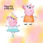 Peppa Pig Watercolor Clipart Bundle Family and Friends PNG (Digital Download) - Image 3
