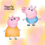 Peppa Pig Watercolor Clipart Bundle Family and Friends PNG (Digital Download) - Image 5