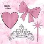 Pink Glinda Clipart Bundle Disney Wicked Movie Witch Princess PNG (Digital Download) - Image 5