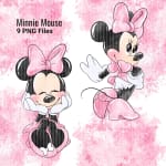 Pink Minnie Mouse Watercolor Clipart Bundle Disney PNG (Digital Download) - Image 2