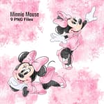 Pink Minnie Mouse Watercolor Clipart Bundle Disney PNG (Digital Download) - Image 3