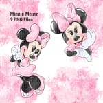 Pink Minnie Mouse Watercolor Clipart Bundle Disney PNG (Digital Download) - Image 5