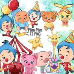 Plim Plim Watercolor Clipart Bundle Kindness Hero Friends PNG Kit (Digital Download) - Image 1