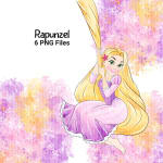 Rapunzel and Lanterns Clipart Set Disney Princess Watercolor PNG (Digital Download) - Image 4