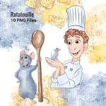 Ratatouille Clipart Bundle Watercolor Remy and Friends PNG (Digital Download) - Image 2