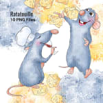Ratatouille Clipart Bundle Watercolor Remy and Friends PNG (Digital Download) - Image 3