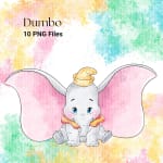 Red and Yellow Dumbo Clipart Bundle Disney Elephant Watercolor PNG (Digital Download) - Image 4