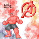 Red Hulk Watercolor Clipart Bundle Superhero Theme Digital Download Marvel PNG (Digital Download) - Image 3
