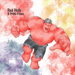 Red Hulk Watercolor Clipart Bundle Superhero Theme Digital Download Marvel PNG (Digital Download) - Image 4