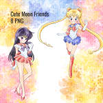 Sailor Moon Full Body Watercolor Clipart Bundle Scouts Team PNG Kit (Digital Download) - Image 2