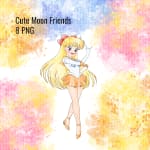 Sailor Moon Full Body Watercolor Clipart Bundle Scouts Team PNG Kit (Digital Download) - Image 4