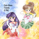 Sailor Moon Watercolor Clipart Bundle Cute Moon Friends Scouts PNG Kit (Digital Download) - Image 2