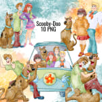 Scooby-Doo Watercolor Clipart Bundle Mystery Inc Shaggy PNG Kit (Digital Download) - Image 1