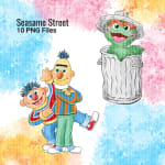 Sesame Street Clipart Bundle Elmo Cookie Monster Abby Bert Ernie Oscar PNG (Digital Download) - Image 5