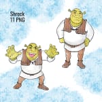 Shrek Watercolor Clipart Bundle Fiona Donkey Puss DreamWorks PNG Kit (Digital Download) - Image 2