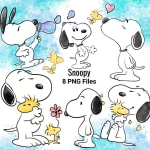 Snoopy Clipart Bundle PNG Peanuts and Friends Woodstock Cartoon (Digital Download) - Image 1