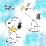 Snoopy Clipart Bundle PNG Peanuts and Friends Woodstock Cartoon (Digital Download) - Image 2