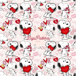 Snoopy Seamless Pattern Pink Valentine Love Hearts Repeat Paper (Digital Download) - Image 1