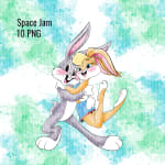 Space Jam Watercolor Clipart Bundle Bugs Lola Basketball PNG Kit (Digital Download) - Image 4