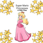 Super Mario Princesses Watercolor Clipart Bundle Videogames Nintendo PNG (Digital Download) - Image 2