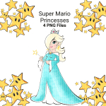 Super Mario Princesses Watercolor Clipart Bundle Videogames Nintendo PNG (Digital Download) - Image 4