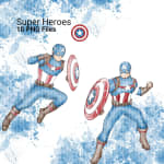 Superheroes Watercolor Clipart Bundle Marvel and DC PNG (Digital Download) - Image 3