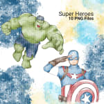 Superheroes watercolor clipart bundle marvel dc png digital download printable wall art nursery decor - Image 4