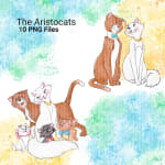 The Aristocats Clipart Bundle Disney Watercolor Cats PNG (Digital Download) - Image 2