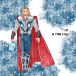 Thor watercolor clipart bundle superhero png digital download printable wall art nursery decor - Image 3