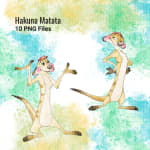 Timon and Pumbaa Watercolor Clipart Bundle Disney the Lion King PNG (Digital Download) - Image 2