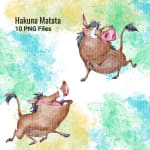 Timon and Pumbaa Watercolor Clipart Bundle Disney the Lion King PNG (Digital Download) - Image 3