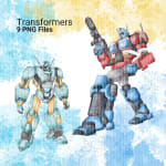 Transformers Watercolor Clipart Bundle Robots PNG (Digital Download) - Image 3