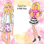 Trendy Barbie Fashion Clipart Bundle Trendy Outfits (Digital Download) - Image 2
