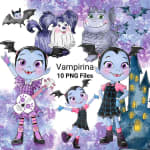 Vampirina Girl Clipart Bundle Disney TV Show PNG (Digital Download) - Image 1