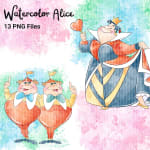 Watercolor Alice in Wonderland Clipart Bundle Disney PNG (Digital Download) - Image 5