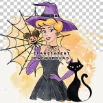 Watercolor Disney Princess Cinderella Halloween Skull Clipart Bundle Spooky PNG (Digital Download) - Image 2