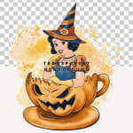 Watercolor Disney Princess Snow White Halloween Pumpkin Clipart Bundle Spooky PNG (Digital Download) - Image 2