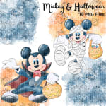 Watercolor Mickey Mouse Halloween Clipart Bundle (Digital Download) - Image 2